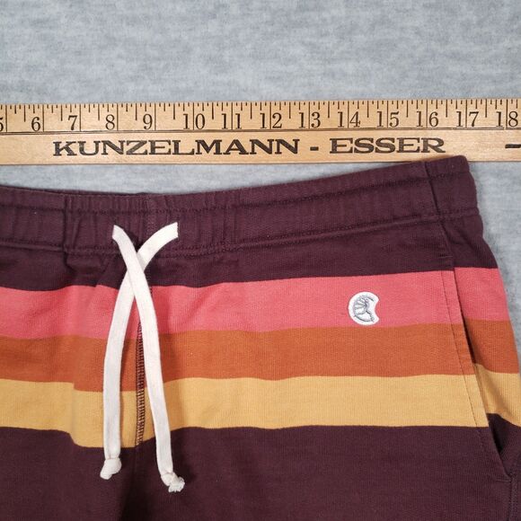 Todd Snyder x Champion 7" Engineered Stripe Warm Up Short in Oxblood Mens Large - Picture 4 of 5